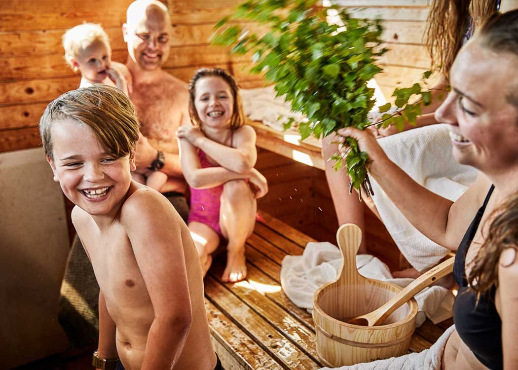 Young naturist family